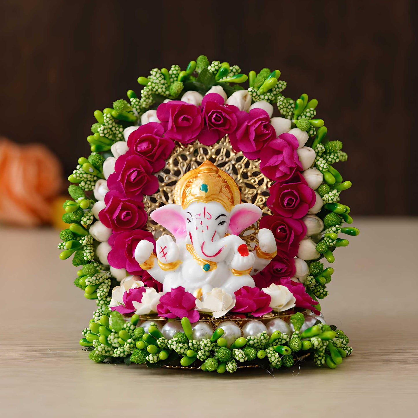 Lord Ganesha Idol on Decorative Handcrafted For Car Dashboard And Home Temples