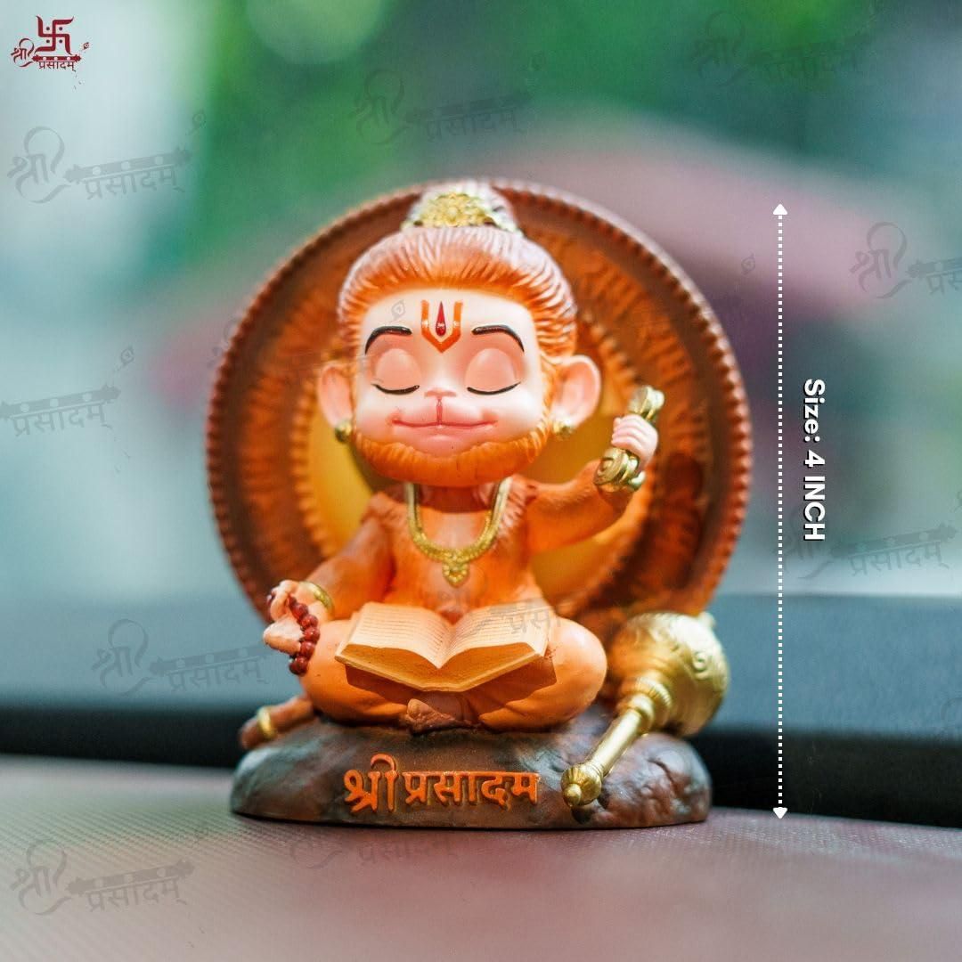 Shri Prasadam Meditating Bal Hanuman Idol Home Temple And Car Dashboard