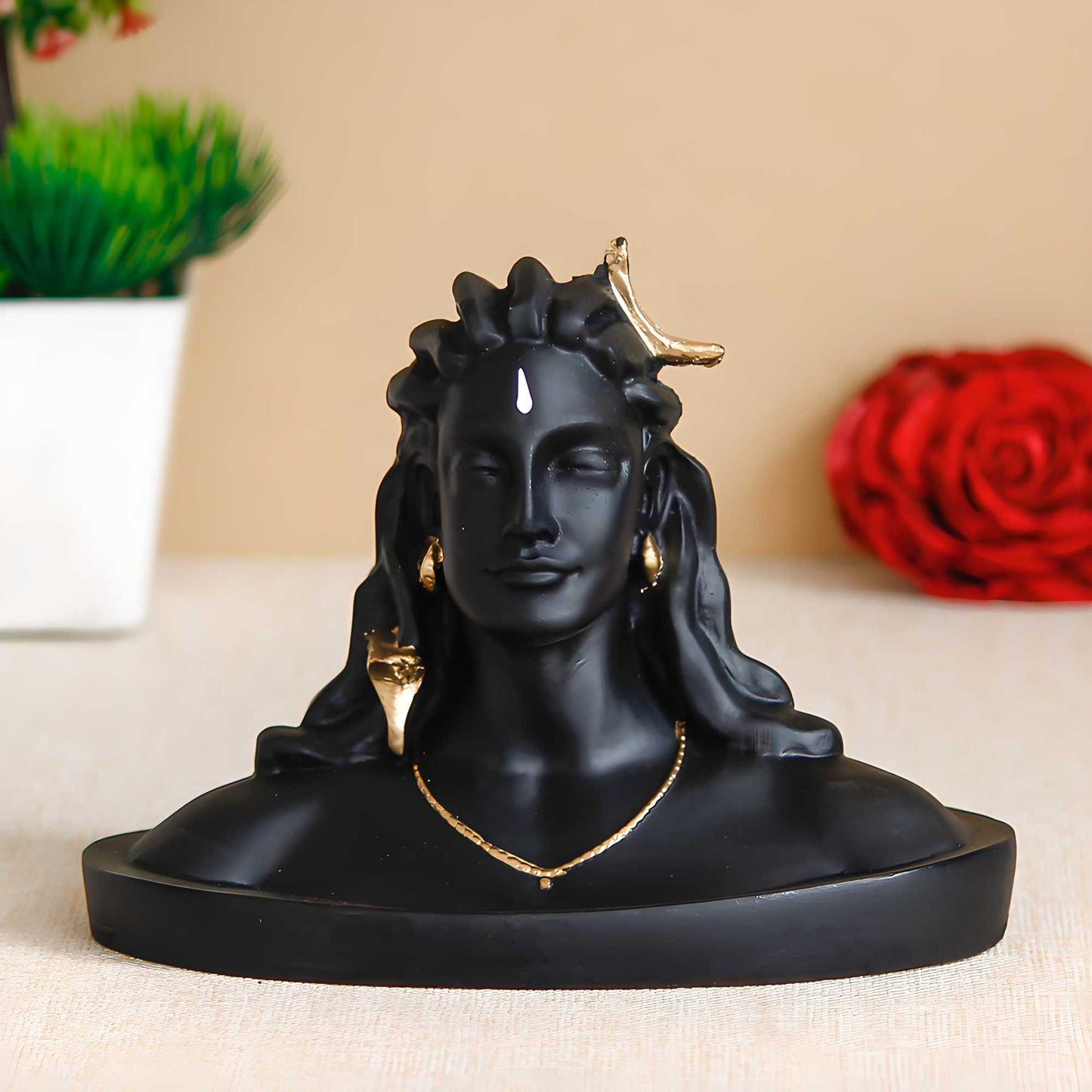 Black Adiyogi Lord Shiva For Car Dashboard And Home Temples